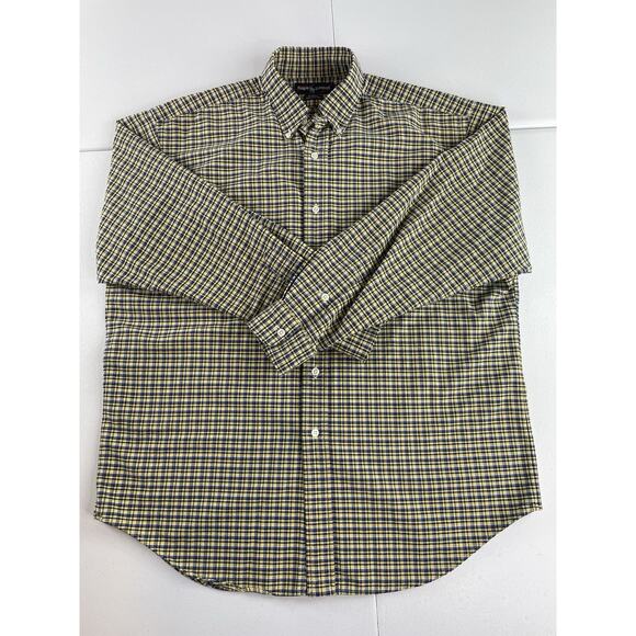 Ralph Lauren Blake Shirt Men's Medium Blue Yellow Button Down Cotton Oxford - Picture 1 of 10